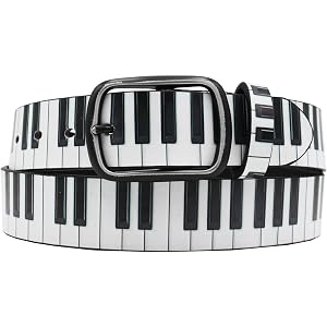 DINGXIANGJU Y2K Fun Keyboard Piano Belt Women Emo Grunge Whimsical Funky Unique Gyaru Belts 2000s Alt Clothes Accessories