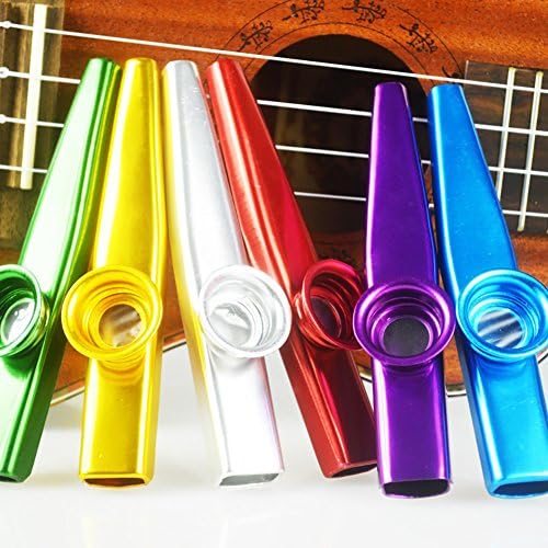 NABLUE Set of 6 Colorful Metal Kazoo Party (Kazoo Kid Trap Music) - A Good Companion for Guitar, Ukulele, Violin, Piano Keyboard
