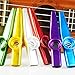 Petift Set of 6 Colors Metal Kazoo Musical Instruments Flutes Companion With 6 Pieces Kazoo Diaphragms for Guitar,Ukulele, Violin, Piano Keyboard for Kids Music Lovers