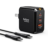 USB C Charger Block, SELORE 67W Fast Charging Adapter, 3-Port GaN Foldable USB-C Wall Charger for MacBook Pro/Air, iPad Pro,