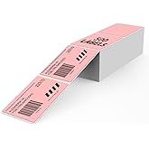YIKIADA Pink Thermal Labels 2 × 3 Inch Vinyl Self-Adhesive Fanfold Shipping Stickers Direct Waterproof Perforated Printer Decal for Businesses Warehouse Barcode 500 PCS