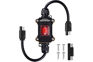 MARSTEK 12V Inline Power Switch, IP67 Waterproof SAE to SAE Cable with On/Off Switch, 14AWG Heavy Duty Quick Connect/Disconnect for Solar Panels, RVs, Motorcycles, and More