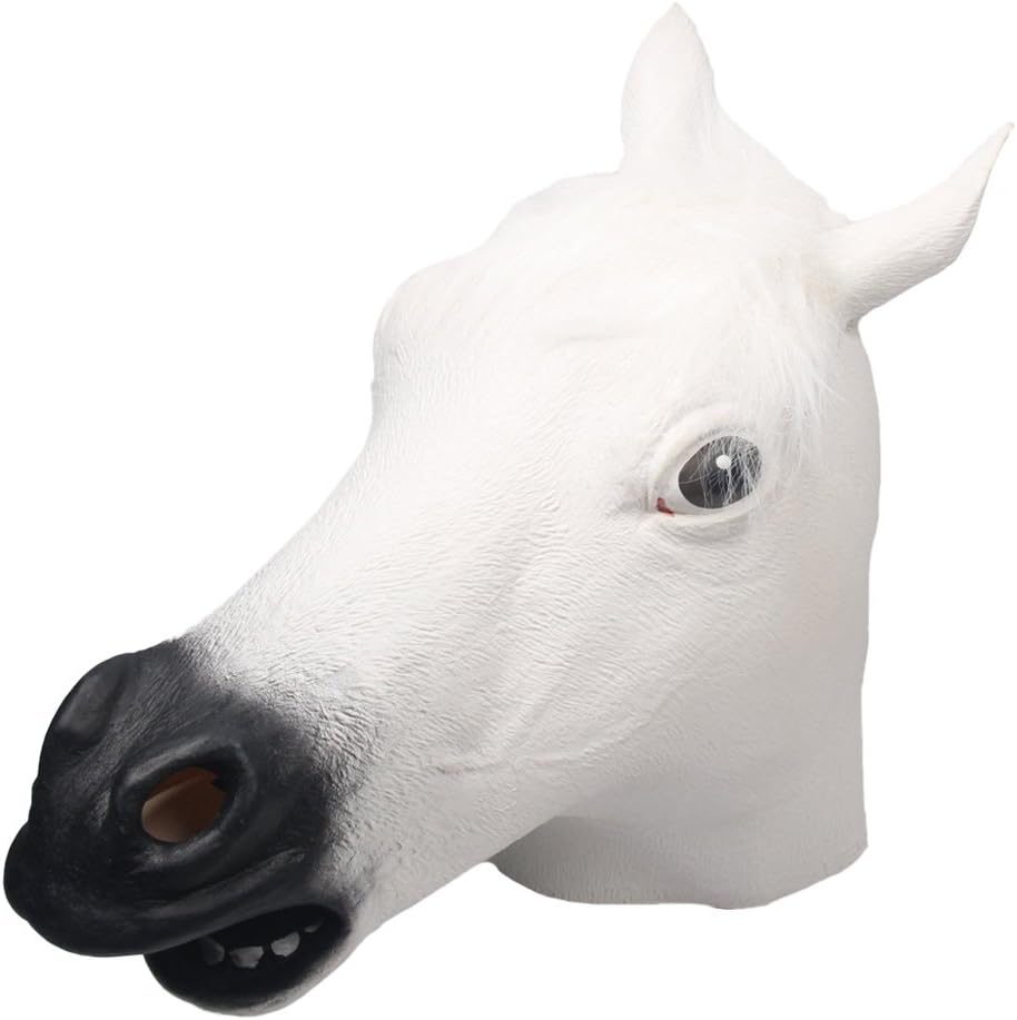 Queenshiny® Latex White Horse Head Mask Halloween Party Cosplay Costume
