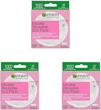 Garnier Micellar Reusable Eco Pads Pack of 3 Microfibre Pads