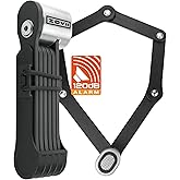 ZOVII Heavy Duty Folding Bike Lock with 120 dB Alarm (Included Mounting Bracket) ZFG85 Noisy Cat Compact Foldy Anti-Theft Key