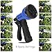 IBeaty Lightweight 150ft Expandable Garden Hose Magic Flexible Water Hose with 3/4Inch Solid Brass Ends 8 Position Spray Nozzle Blue