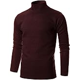 GIVON Mens Mock Neck Sweater Ribbed Slim Fit Long Sleeve Turtleneck Pullover Sweater