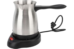 Luocute Electric Turkish Coffee Maker, 600ml Stainless Steel Coffee Machine for Turkish Arabic Greek, with Ergonomic Handle, 