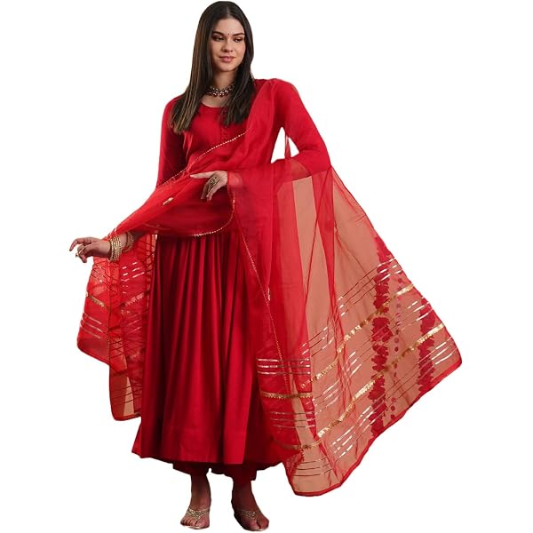 Ladyline Plain Cotton Salwar Kameez Set With Embroidery & Sequins - 3 Piece Formal Outfit - View #5