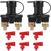 GOGONFLY 2PCS Battery Disconnect Switch, 12V 24V Battery Isolator Cut Off Power Kill Switch for Marine Car Boat RV ATV Auto Truck Vehicle, On Off Battery Master Switch with Waterproof Key and Cover