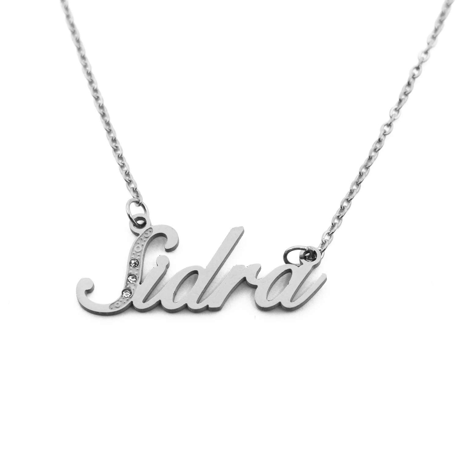 Sidra Name Necklace - Personalised jewellery- Silver Tone,-Custom name necklace- personalised necklace Sidra