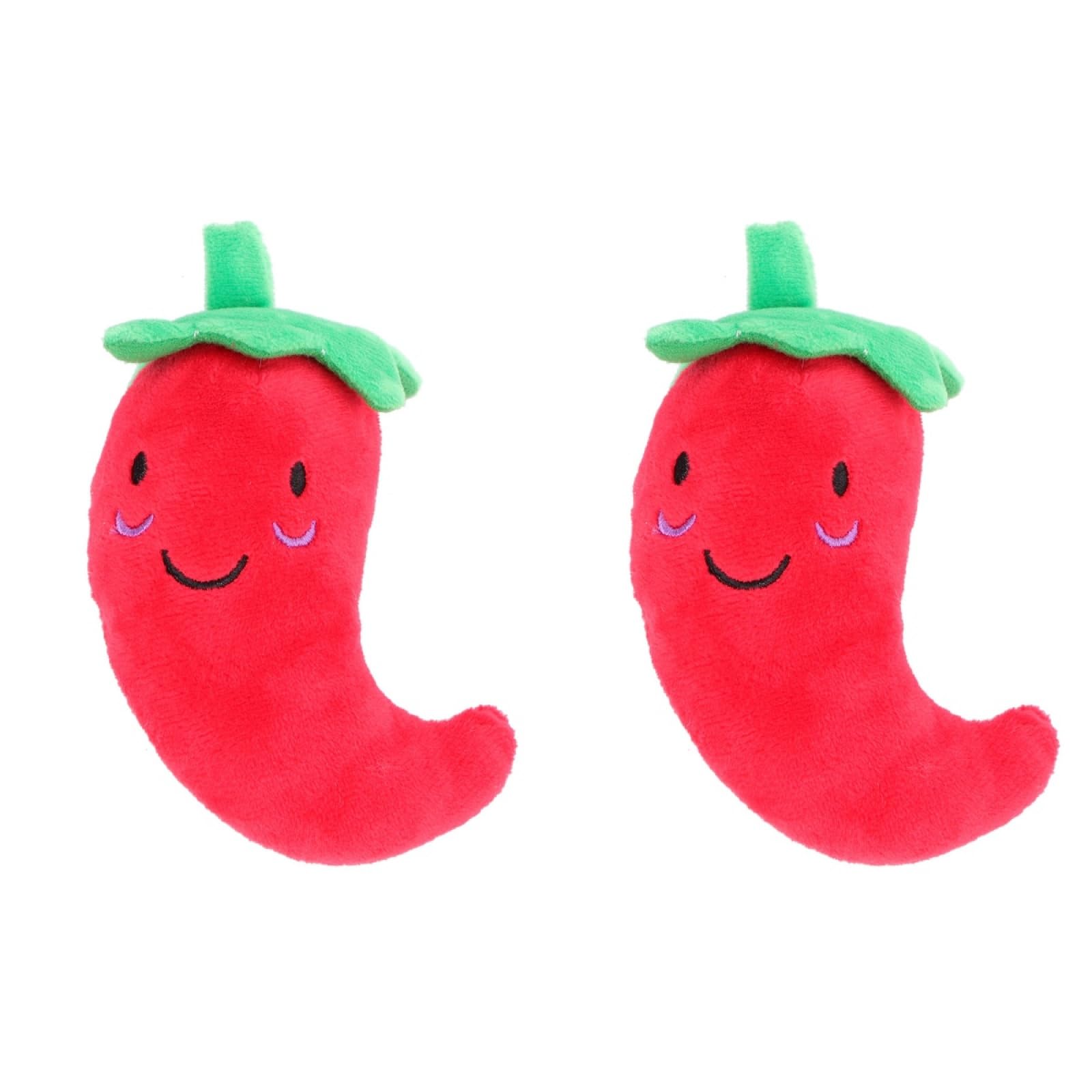 SUPVOX 2pcs Chilli Plush Toy for Dogs and Cats Squeaky Chew Toy Soft Vegetable Sound for Interactive Play for Comfort
