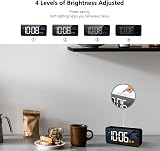 HOMVILLA Digital Alarm Clock with Large LED Mirror Display, Dual Alarms, USB view 3