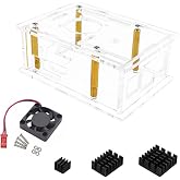 XROLAND Acrylic Enclosure Box Cooling Fan for Orange Pi 3B Development Board Case Outer Shells with Cooling Fan Heat Sink
