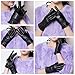 Vbiger Womens Leather Gloves Winter Gloves Cold Weather Warm Mittens Black (L, Black)