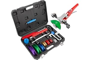 Wostore Tube Bender Kit with Reverse Bend Includes 1/4-7/8 Sizes Refrigeration Ratcheting Tubing benders Hand Tool Color Alum