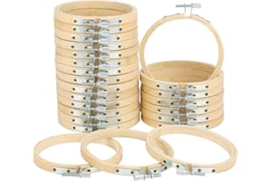Caydo 24 Pieces 4 Inch Embroidery Hoops Bulk Wholesale Cross Stitch Hoop Ring for Embroidery, Art Craft Handy Sewing and Christmas Decoration