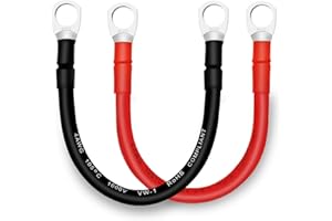 QIATOL Battery Cable, 4 AWG Battery Cables with Terminals, 2PCS Copper Battery Cables.