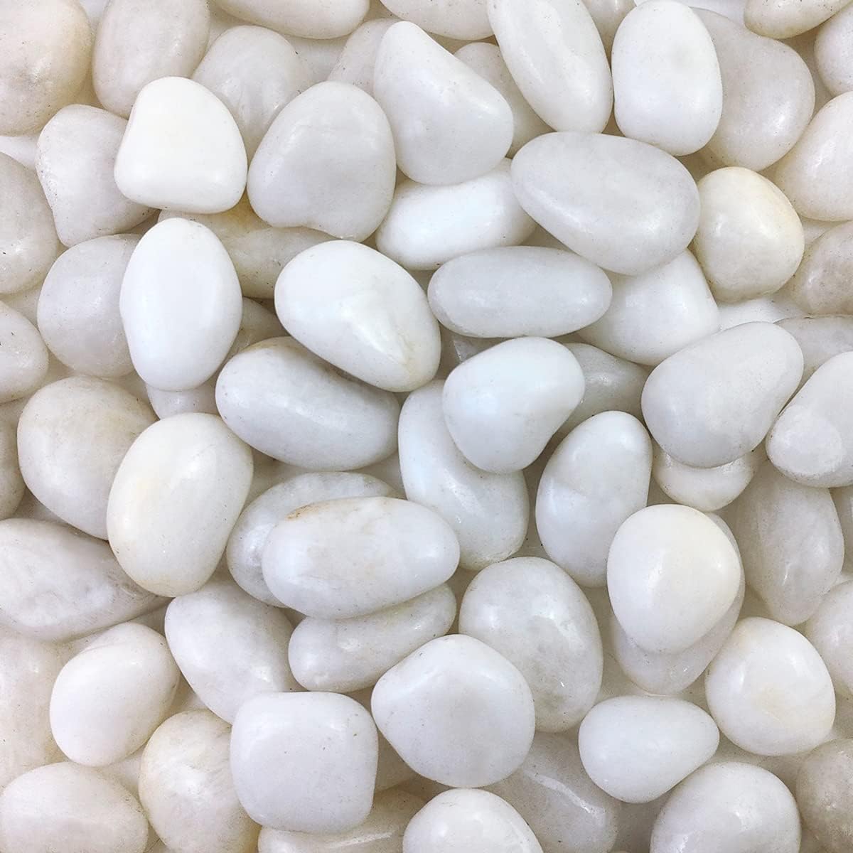 Hardscaping Materials - 2LB White River Rocks for Plants- 0.6-1.2 inch Natural High Polished Pebbles, River Stones for Garden, Pebbles for Landscaping, Vase Fillers,Succulents Pebbles