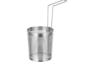 CHILDWEET Stainless Steel Folding Noodle Strainer Basket Kitchen Sifter with Handle Water Draining Colander