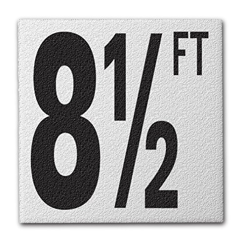 Ceramic Swimming Pool Deck Depth Marker "8 1/2 FT" Abrasive Non-Slip Finish, 5 inch Font
