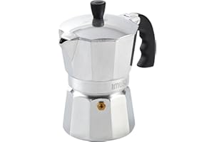 IMUSA USA B120-42V Aluminum Espresso Stovetop Coffeemaker 3-Cup, Silver (Pack of 1)