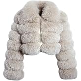 loveimgs Women Fluffy Faux Fur Coat Cropped Jacket Puffer Jacket Zip Up Winter Warm Fuzzy Teddy Jacket