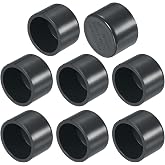 M METERXITY 8-Pack PVC Pipe End Cap Fitting 3/4 inch, Gray | SCH40 Pipe Plug Adapter, Socket Cap Connector, for Plumbing, DIY, Garden, Built Furniture, Greenhouse, Shed