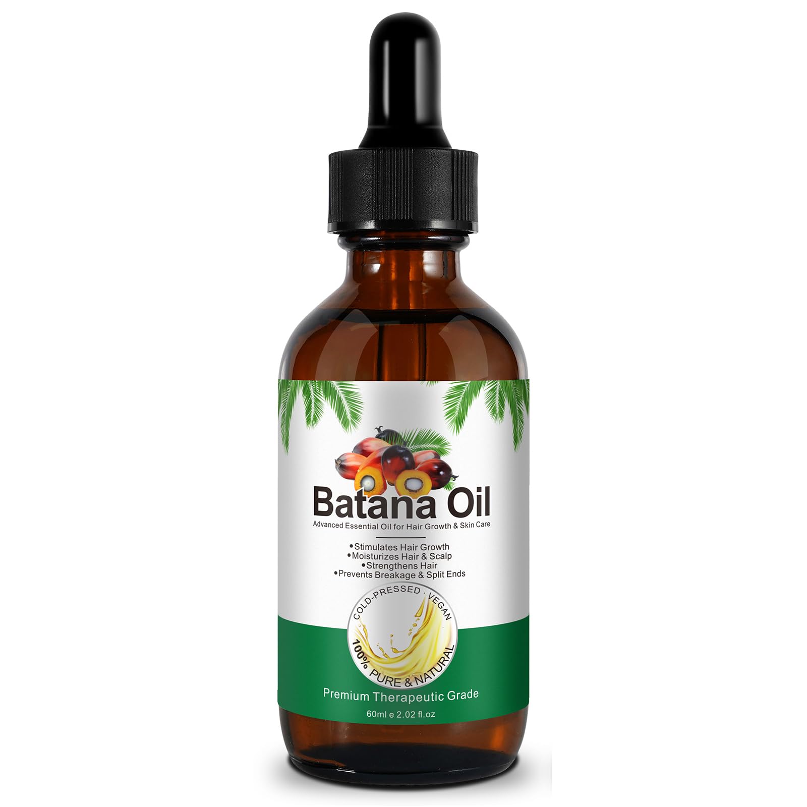 Batana Oil for Hair Growth, Natural Batana Hair Oil, Repairs Damaged Hair, Prevent Hair Loss, for Men & Women,60ml