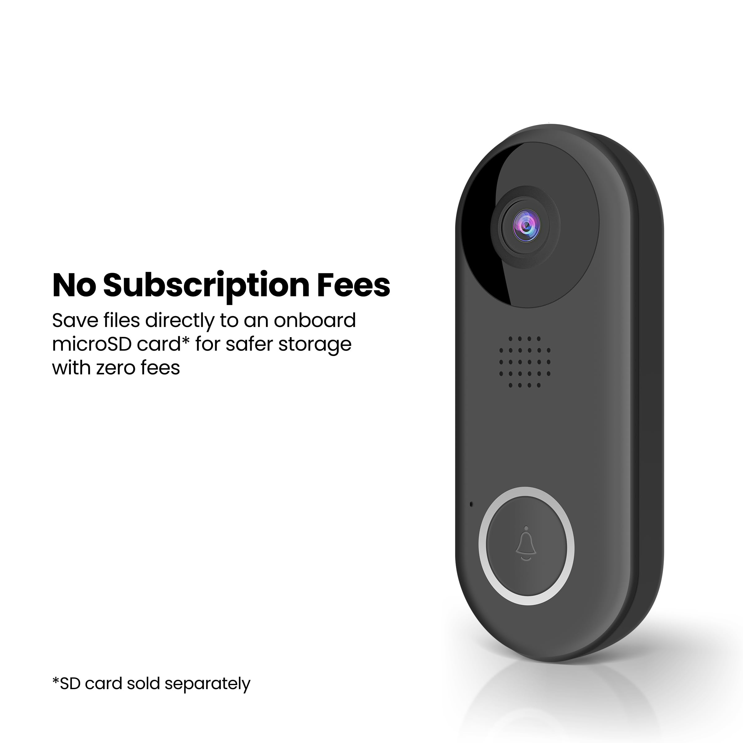 Feit Electric Doorbell Camera, 2.4 GHz WiFi, No Hub, Two-Way Audio, Motion Detection, Night Vision, 1080p HD, Micro SD Card Storage, Wireless Chime Included, Hardwired, CAM/Door/WiFi - View 4