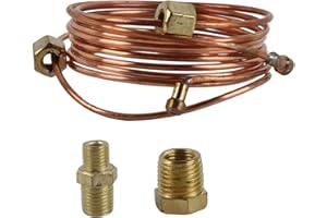 Oil Pressure Gauge Tubing Kit, Mechanical Oil Pressure Gauge Line Kit 72in Copper Tube and Threaded Parts Installation with F