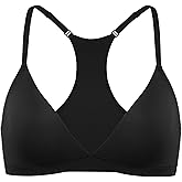 INLYRIC Women's Inbarely Soft Triangle Racerback Bralette - No Padding Unlined No Underwire Comfort Everyday Plunge Bralette