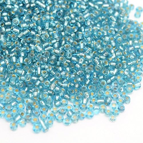 Seed Glass Beads - Pick Colour and Size - 1.8x2mm (11/0) 5000pcs / Aquamrine by STAR BEADS