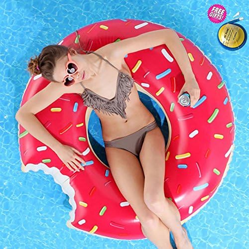 Gigantic Donut Pool Float, Strawberry Frosted with Sprinkles