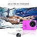 Sports Camera Sport Video 4K WIFI Action Cam 16 MP Underwater Camcorder HD 1080P and 2 Batteries 170° Wide-Angle Pink