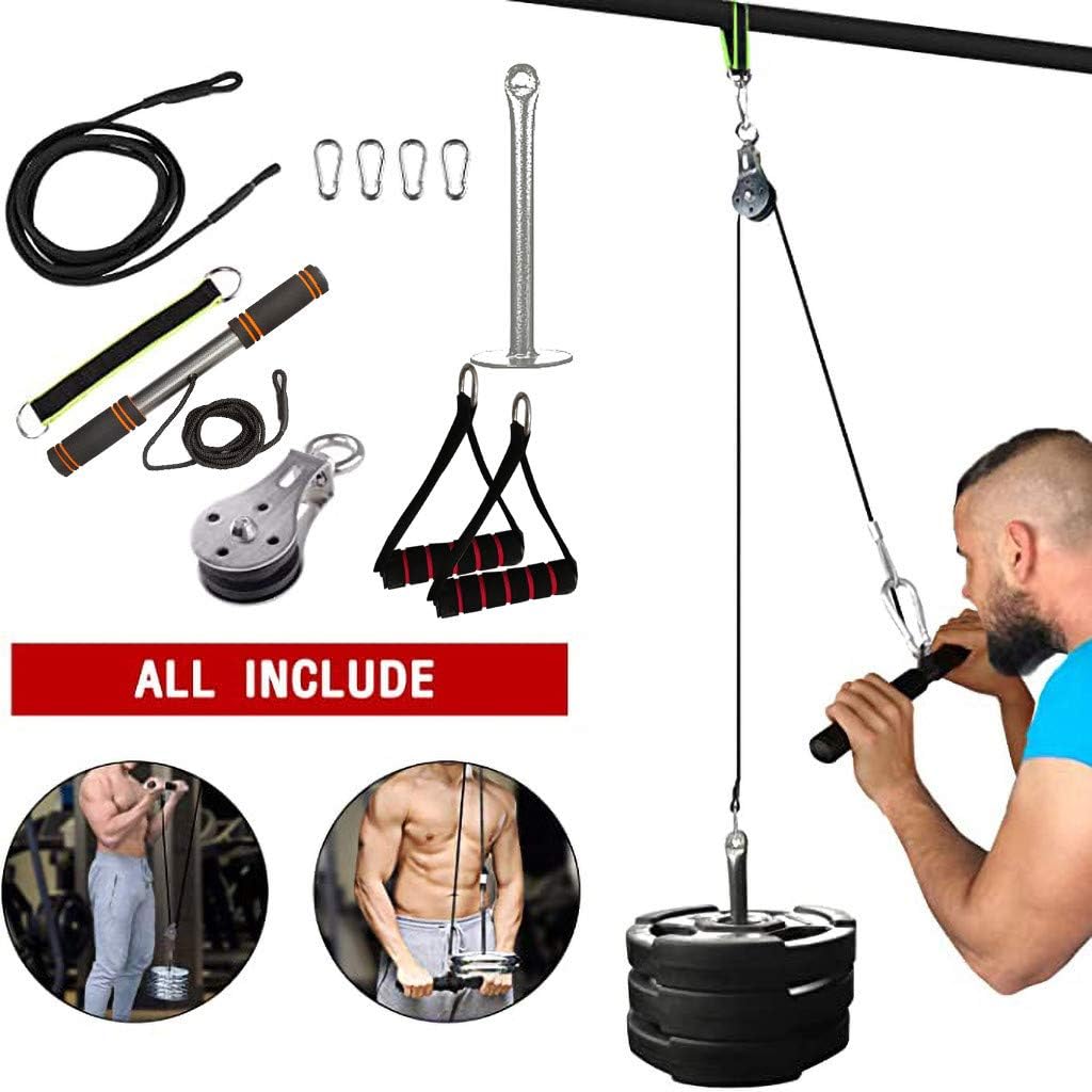 Resistance Band Fitness Lift System, Becobe 11PCS Lifting Forearm Arm Strength for Triceps Pull Down, Biceps Curl, Back, Forearm, Shoulder-Home Gym Equipment