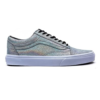 silver leather vans