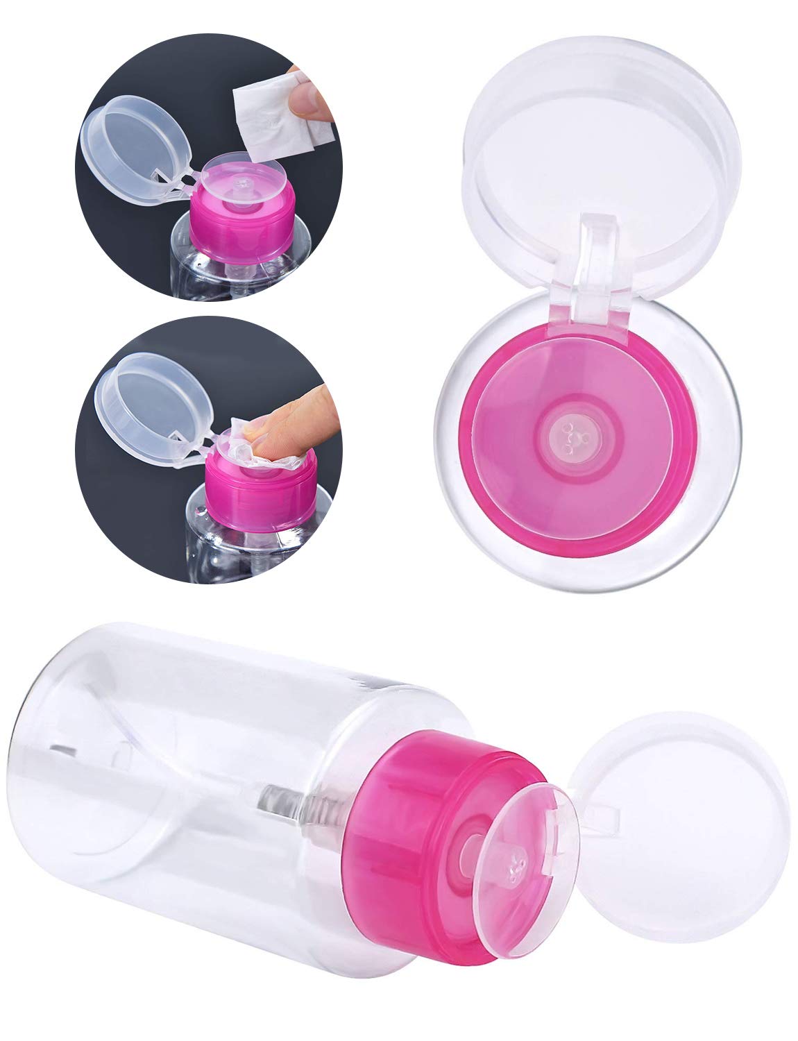 LANDOT Gel Nail Polish Remover Kit, 10pcs Gel Nail Polish Remover Clips Cap, 500pcs Nail Wipe Cotton Pads and 150ml Nail Polish Remover Pump Bottle : Beauty