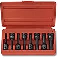 NEIKO 01138B 1/2” Drive Torx Star Driver Bit Socket Set | 8 Piece | T30 to T70 | 3” Length | Cr-Mo Impact Grade