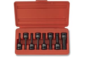 NEIKO 01138B 1/2” Drive Torx Star Driver Bit Socket Set | 8 Piece | T30 to T70 | 3” Length | Cr-Mo Impact Grade
