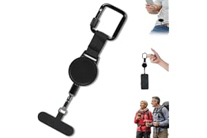 Outdoor Anti-Theft Retractable Phone Lanyard,Steel Cable Retractable Phone Tether, Locking Carabiner & 360° Swivel,for Outdoo