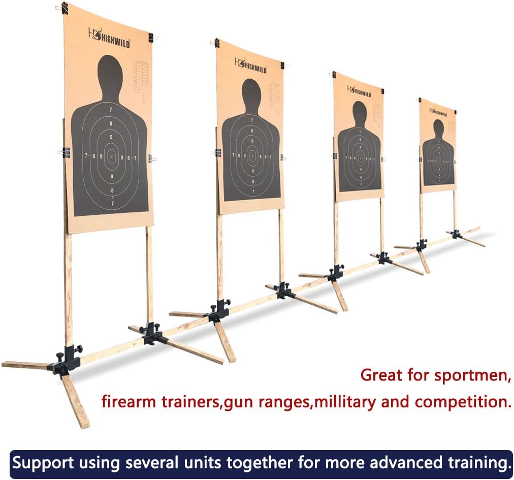 Highwild Adjustable Target Stand Base for Paper Shooting Targets Cardboard Silhouette - USPSA/IPSC - IDPA Practice (2 Set) : Sports & Outdoors