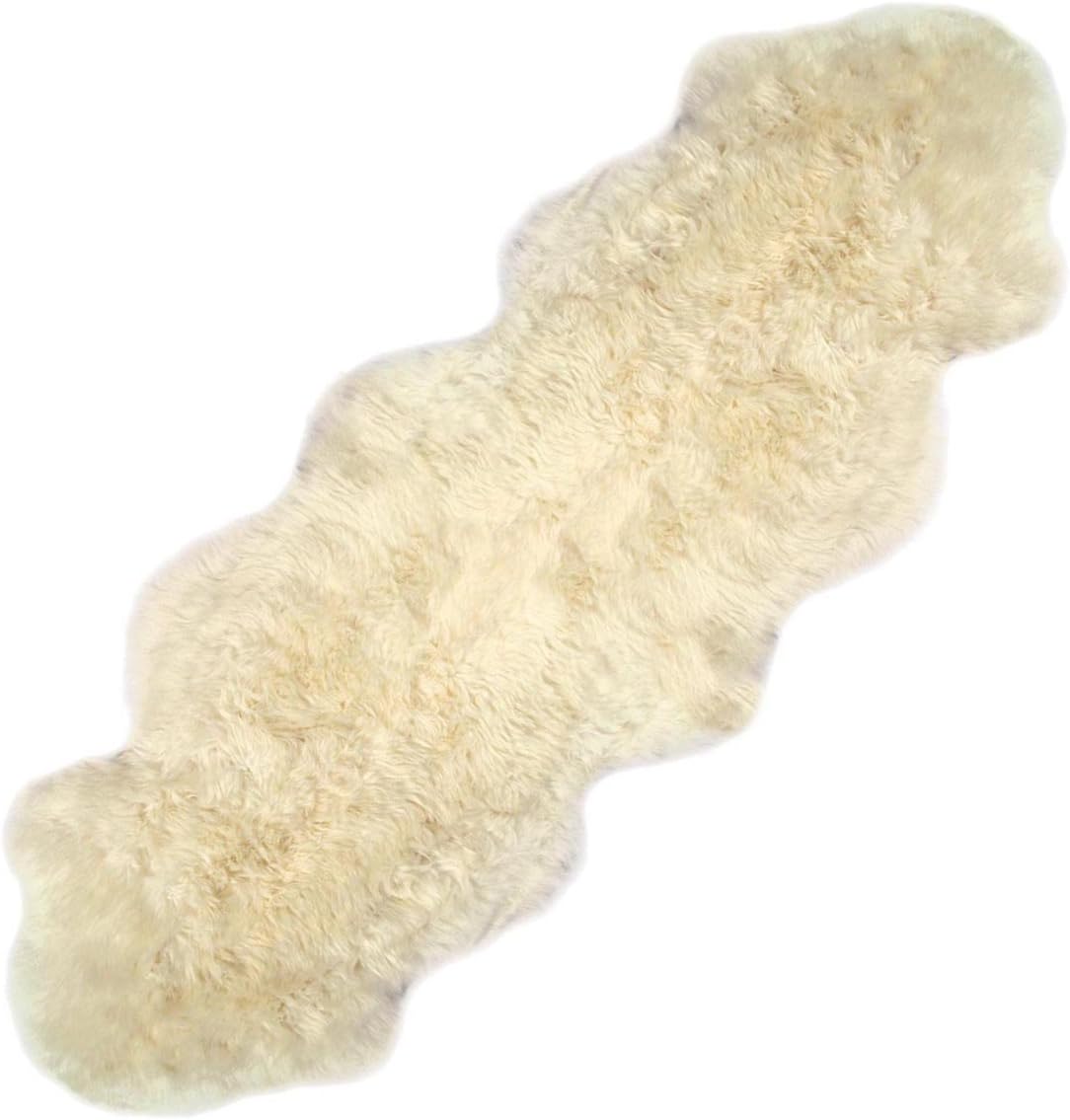 Lambland Silk Finish Super Soft Genuine Double Sheepskin Rug in Natural