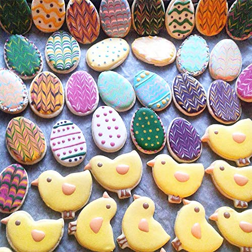 15 Piece Easter Cookie Cutter Set with Bunny Chicken Egg Chick Rabbit Shapes Fondant Biscuit Moulds, Large Size … (Easter)