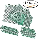 Paxcoo 17 Pcs Double Sided PCB Board Prototype Kit for DIY, 6 Sizes