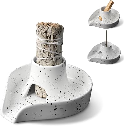 Suewidfay Ceramic Smudge Bowl for White Sage & Palo Santo - Easy Clean