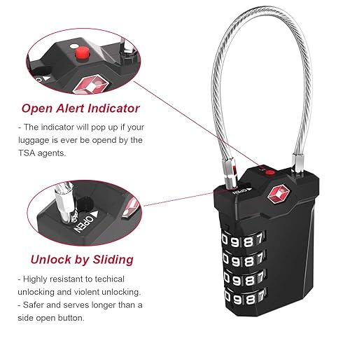 ZHEGE TSA Luggage Locks, Travel Locks for Suitcase with Inspection