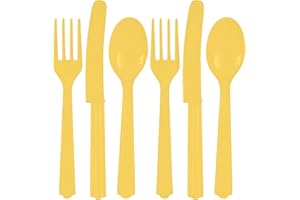AMSCAN ASST PL CUTLERY - YELLOW SUNSH (12/96)