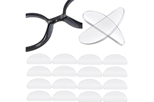 TOODOO 18 Pairs Eyeglasses Nose Pads Adhesive Silicone Glasses Replacement Anti Slip Nosepads for Eyeglass Glasses Sunglasses (Transparent, 1mm)
