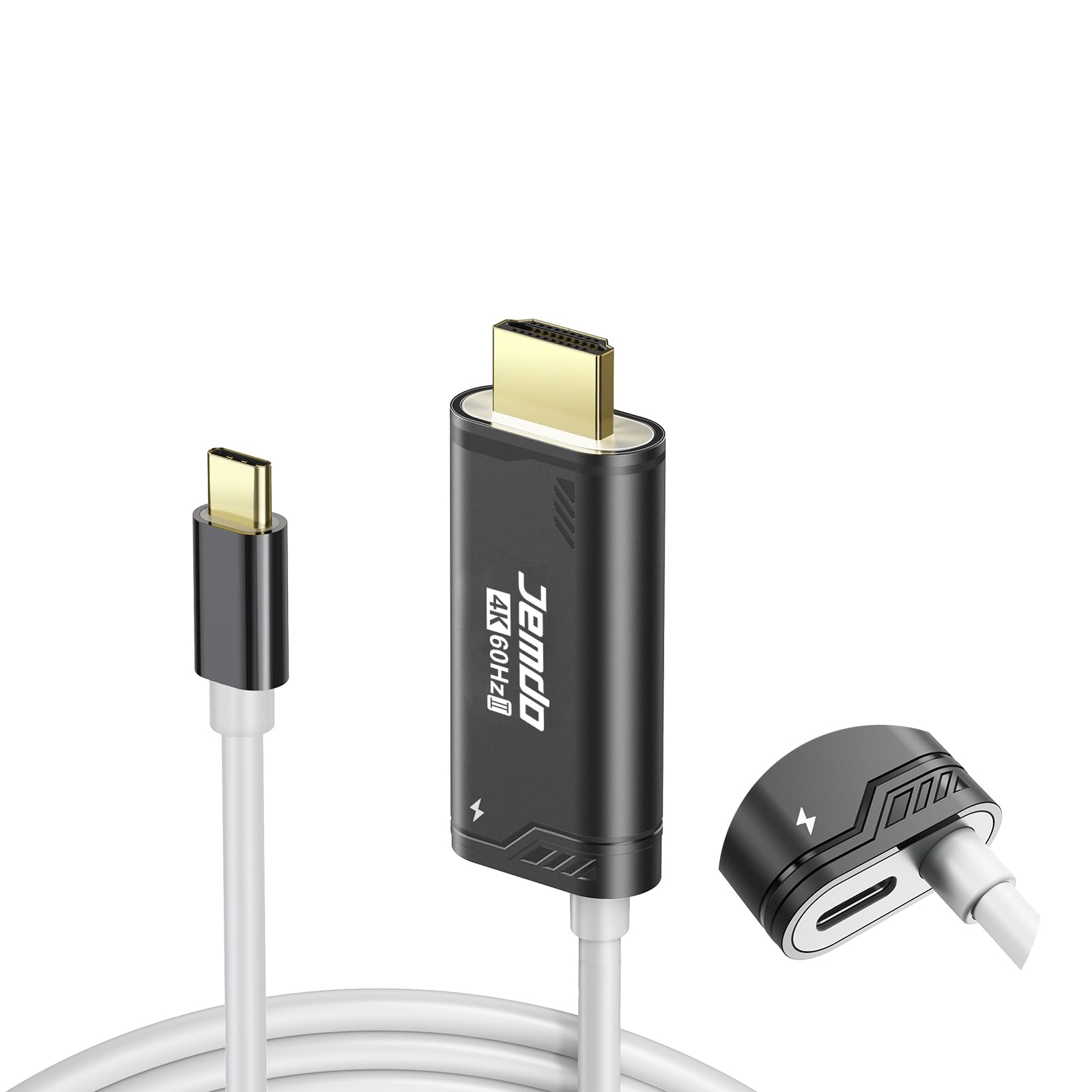 Photo 1 of JEMDO Switch 2 HDMI Cable Dock Base Station,4K 60 Hz 18 Gbps USB C 3.2 to HDMI 2.0 6.6 ft,100 W PD Play While Charging,Portable Travel TV Adapter Cord Compatible with Nintendo Switch 2/2017/OLED,Black